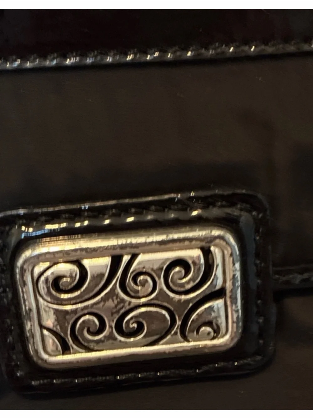 Brighton Black Crossbody Bag with Silver-Tone Accents